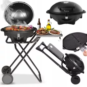    GRILL ELETTRICO DA APPOGGIO 2IN1 GIARDINO BALCONE PIEGHEVOLE 2400W 190 °C