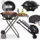  GRILL ELETTRICO DA APPOGGIO 2IN1 GIARDINO BALCONE PIEGHEVOLE 2400W 190 °C