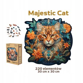    FLOW Puzzle in legno Majestic Cat - 220 pezzi - Prodotto polacco