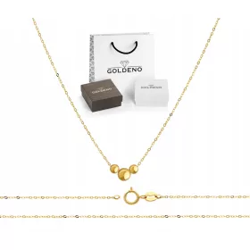    BELLISSIMA COLLANA CELEBRITY IN ORO 585 MINIMALISTA CON SFERE