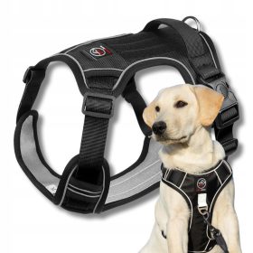    FORTE IMBRAGATURA DI PROTEZIONE per un grande cane da pastore BOSTON XL NERO