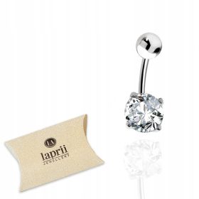    Piercing all'ombelico in argento con zirconi bianchi, argento 925 LAPRII