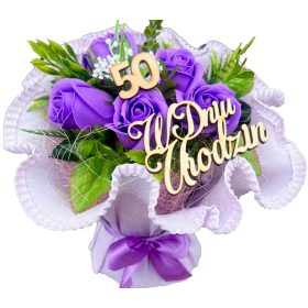    ASCIUGAMANO Bouquet di fiori di sapone Rose di sapone regalo per il compleanno del 18/40/50