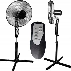    Ventilatore da pavimento Prodigy.cat di grandi dimensioni con telecomando, 40 cm, nero