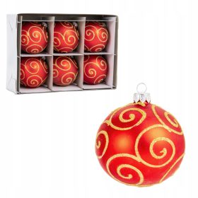  Palline decorate, Set palline 8 cm 6 pz.