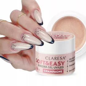    CLARESA GEL PER UNGHIE COSTRUZIONE SOFT & EASY CON CHAMPAGNE TIxotropia 12 g