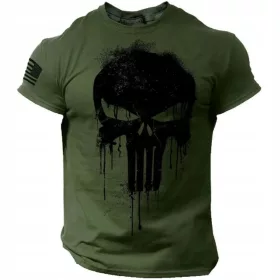    GYM WEAR PRO PREMIUM T-shirt Allenamento Palestra TRASPIRANTE GR.SKULL taglia M
