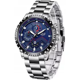  Orologio da uomo LIGE LG9821C, datario argento, bracciale