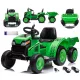  Robusto trattore con batteria 12V e rimorchio per bambini, 2 MOTORI, 15000 giri/min