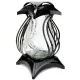  candela moderna FLORA nera, grande e stabile, altezza 34 cm