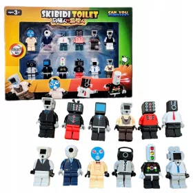   STATUINE WC SKIBIDI SET DA 12 MINI BLOCCHI CAMERAMAN SPEAKERMAN