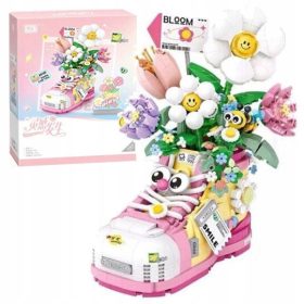    BLOCCHI CREATORE LOGO FIORI NELLA SCARPA ALBERO DI FIORI PUZZLE 3D BOUQUET DI FIORI