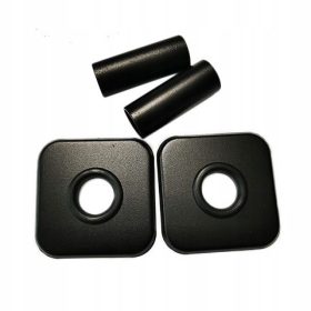    set di mascheratura nero opaco per valvole - rosette quadrate e manicotti