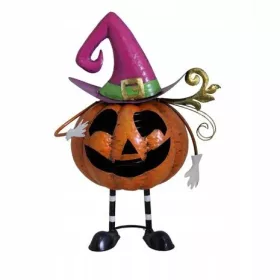   FIGURA DI ZUCCA IN METALLO CON CAPPELLO DECORAZIONE DI HALLOWEEN REGALO