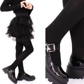    phenome VELUR Velvet 100 Collant 3D, bambino NERO, SENZA MUTANDINA 128/134