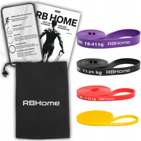    SET DI 4 fasce per esercizi POWER BAND RESISTENZA FORTE GUIDE DI RESISTENZA 2-39KG