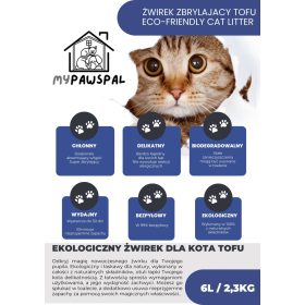    MyPawsPal 3x lettiera agglomerante naturale ecologica per gatti, eco tofu