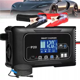    CARICABATTERIE LCD PER MICROPROCESSORE RADDRIZZATORE BATTERIA AUTO 12V 10A