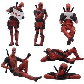    DECORAZIONE FIGURA MARVEL SUPERHERO SUPERHERO DEADPOOL SET DA 6 NUOVO
