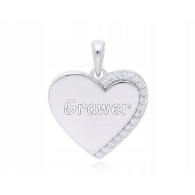    Ciondolo cuore in argento con zirconi + ciondolo da donna inciso 925