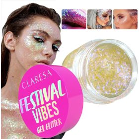    CLARESA FESTIVAL VIBE GLITTER GEL PER VISO CORPO CAPELLI 02 WE FOUND LOVE