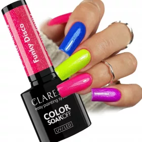    CLARESA FUNKY DISCO SMALTO IBRIDO GLITTER NEONS COLORE A SCELTA