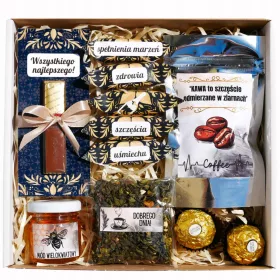  CESTINO REGALO SET CAFFÈ FUDGE MERCI REGALO MIELE