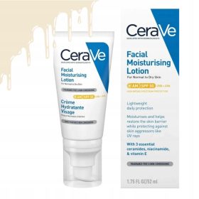   CeraVe Crema Idratante Viso SPF 50 per Pelli Normali e Secche, 52ml