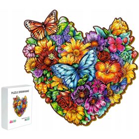    PUZZLE IN LEGNO PER BAMBINI 151 PEZZI CUORE DI FIORI REGALO PER BAMBINI