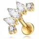  ORECCHINO LABRET IN ORO E TITANIO ORECCHINO ELICA CON 5 ZIRCONI 1.2/6