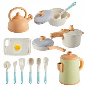    SET CUCINA GIOCATTOLI PENTOLE PIATTI BOLLITORE PENTOLA CUCCHIAI ACCESSORI