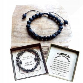    Protezione per Uomo TALISMAN TOURMALINE Bracciale Pietre Laviche 17-25 cm
