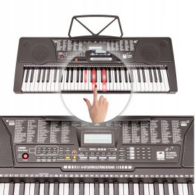    Tastiera Organo Meike MK-825 Leggio per spartiti Imparare a suonare TASTI ILLUMINATI