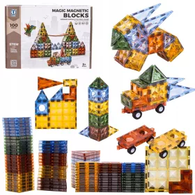    Set di blocchi di costruzione magnetici Torre ferroviaria creativa 100 pezzi