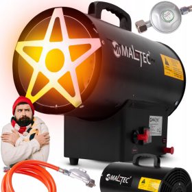    RISCALDATORE A GAS PER BOMBOLA, SOFFIATORE, TUBO, RIDUTTORE, ALTA POTENZA 25kW