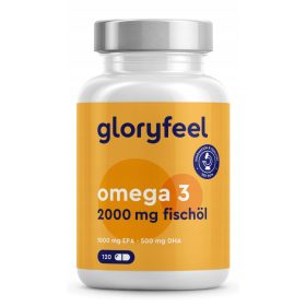   Capsule di Omega-3 Alta Purezza da gloryfeel - 120 Capsule per Supporto Cerebrale e Cardiaco