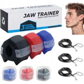    JAWLINE JAWS EXERCISE SET fitness modellamento viso 3 elastici