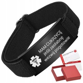    Bracciale per DIABETE, Regolabile, Comodo Elastico + Acciaio