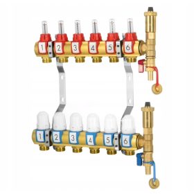  Distributore a 6 sezioni per riscaldamento a pavimento