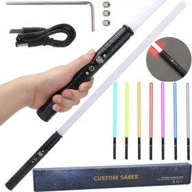    SPADA LASER GIOCATTOLO RGB LUMINOSA CON SUONO 7 COLORI MANICO IN METALLO 77CM