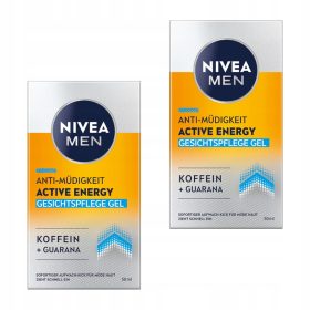    NIVEA MEN ACTIVE ENERGY Gel-crema viso uomo con caffeina 50ml x2