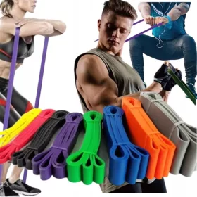    Set di 8 fasce di resistenza per esercizi, palestra, fitness, powerband 8 pz