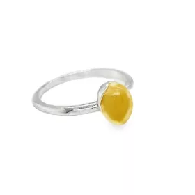    DELICATO anello AMBRA argento MISURA ARGENTO 20 PELLICOLA LATTE OVALE