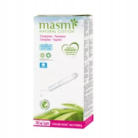    Masmi Tampons Assorbenti leggeri con applicatore in cotone biologico, 18 pezzi