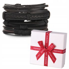    SET DI BRACCIALI DA UOMO CON CINTURINO IN PELLE M63 4in1 + IN OMAGGIO