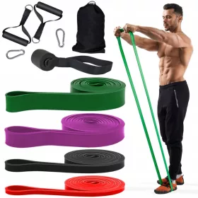    Forti fasce di resistenza per esercizi di fitness Set di 4 manici per borse con fasce di resistenza
