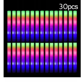  Bastoncini morbidi in schiuma LED illuminati da 30 pezzi