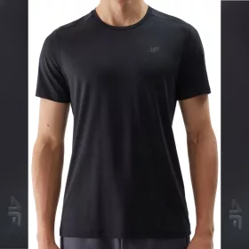    T-SHIRT DA ALLENAMENTO QUICK-DRY REGOLARE DA UOMO 4F - NERO, taglia L
