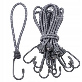   Gomme Elastiche con Gancio in Acciaio per il Fissaggio di Teli e Coperture 20cm, Confezione da 40