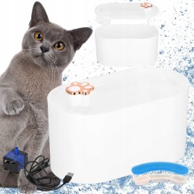    Fontana d'acqua automatica per gatti e cani, ciotola, abbeveratoio silenzioso + filtro
